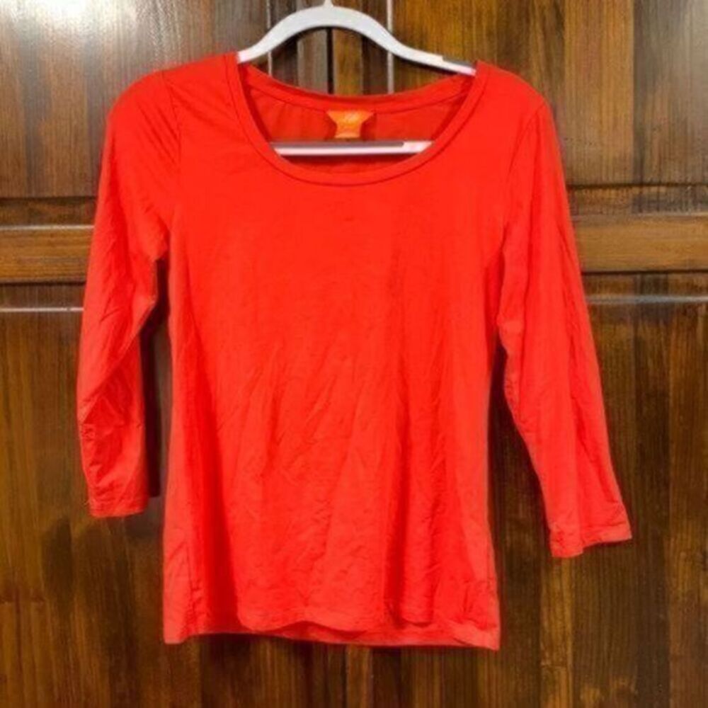 Joe Fresh red long sleeve crewneck tee shirt size medium